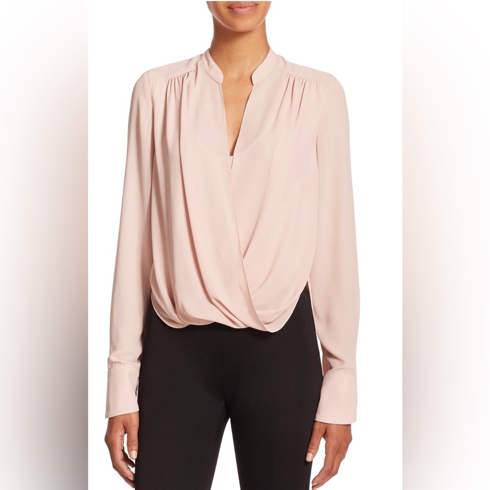 BCBGMAXAZRIA Jaklyn Draped-Front Blouse